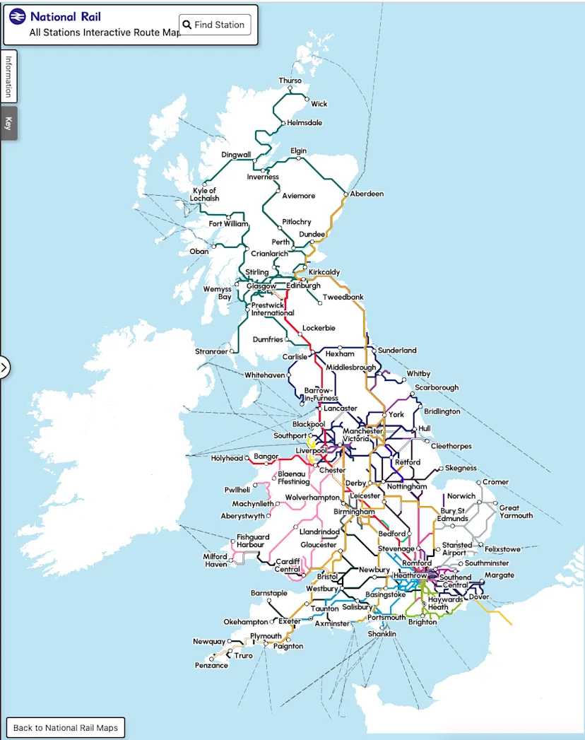 Maps of the National Rail Network | National Rail