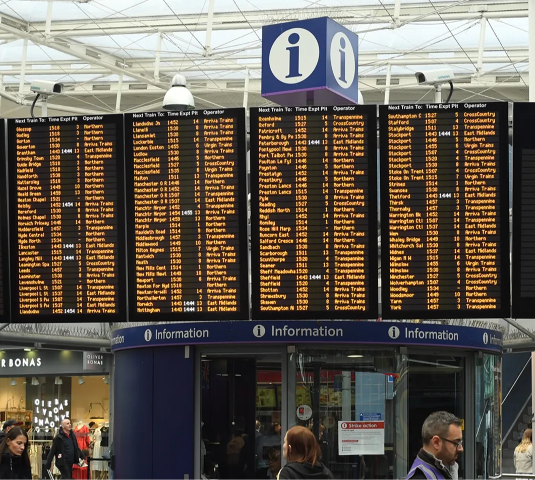 Photo of electronic departure boards
