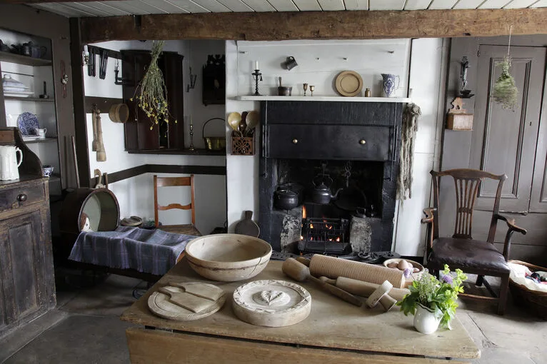 Interior of historical Scottish Weaver's Cottage