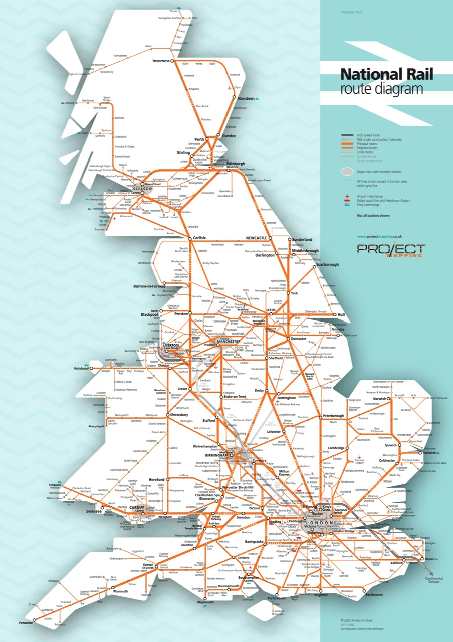 Map of the National Rail Network