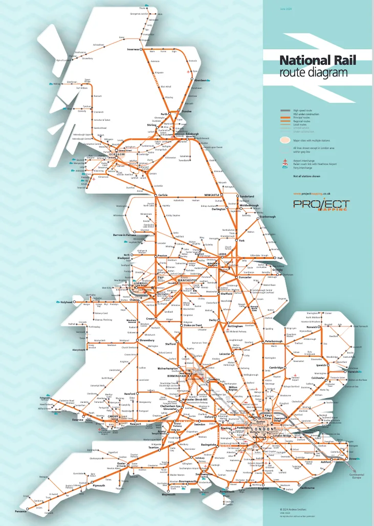 Map of the National Rail Network