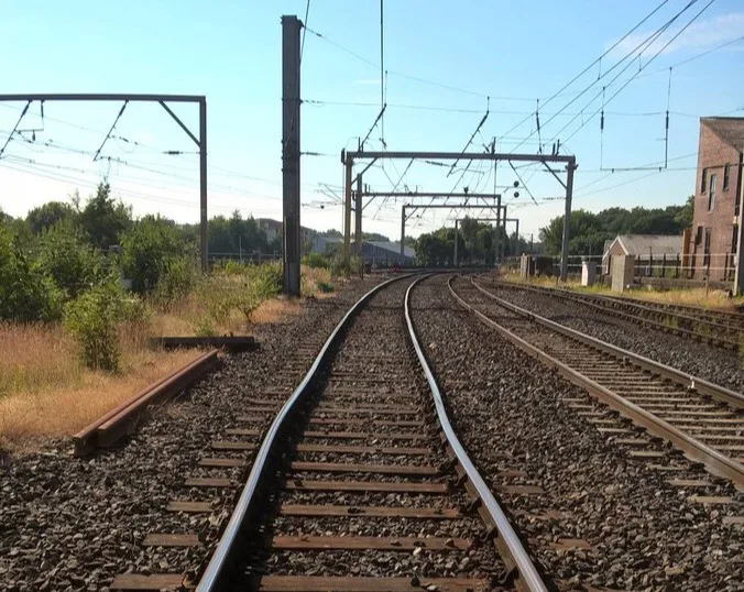 A buckled railway line