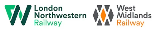 Logos of London Northwestern Railway and West Midlands Railway