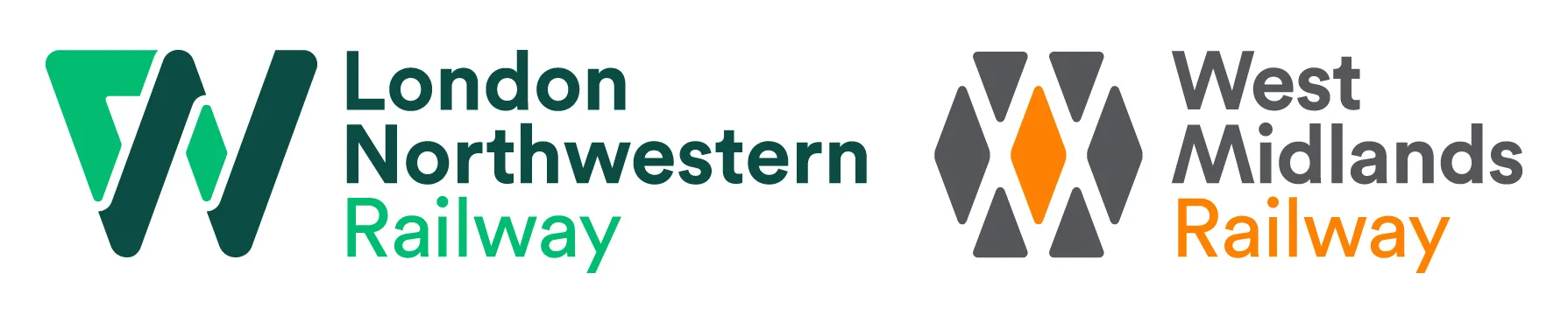 Logos of London Northwestern Railway and West Midlands Railway